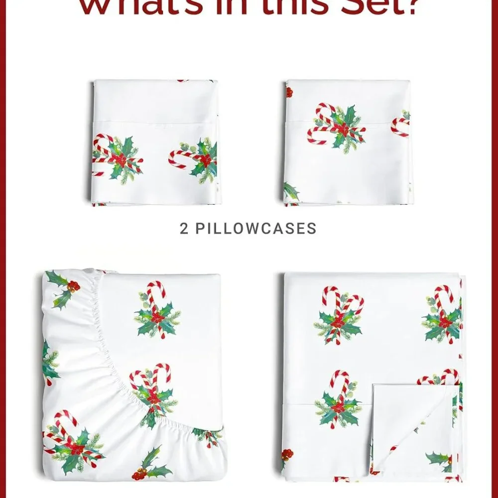 CGK LINENS QUEEN/KING CHRISTMAS SHEET SETS NIP